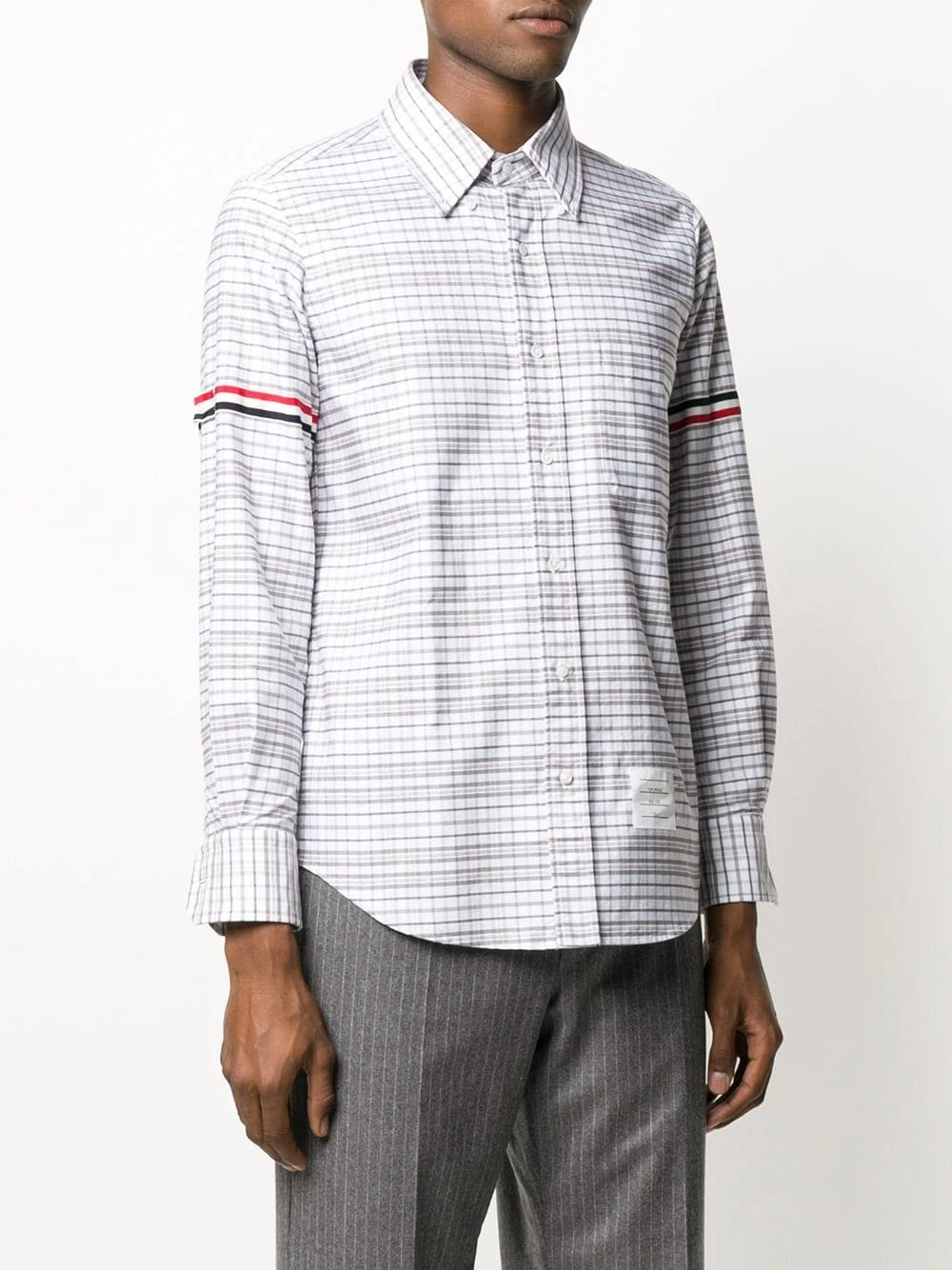 Thom Browne Armband stripe checked shirt shirts of men 3 Thom Browne armband stripe checked shirt