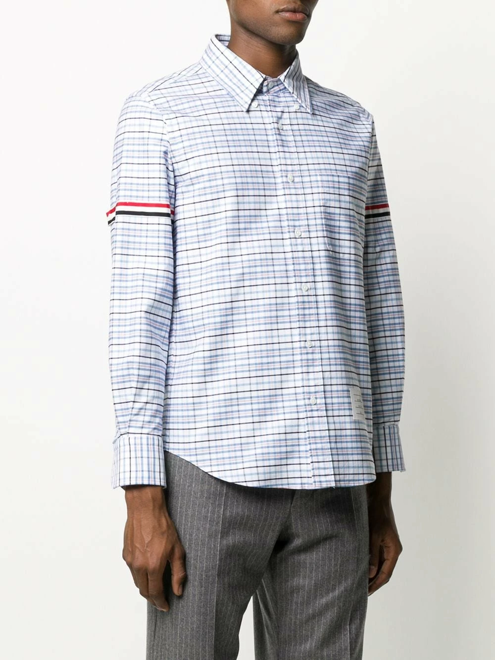 Thom Browne Checked grosgrain armband shirt shirts of men 3 Thom Browne checked grosgrain armband shirt