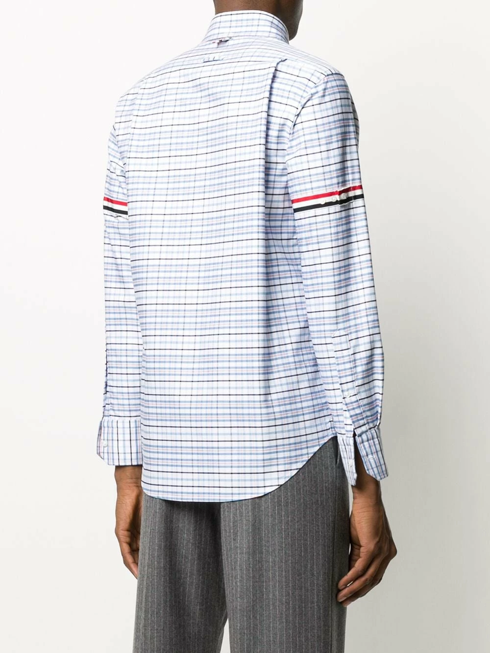 Thom Browne Checked grosgrain armband shirt shirts of men 4 Thom Browne checked grosgrain armband shirt