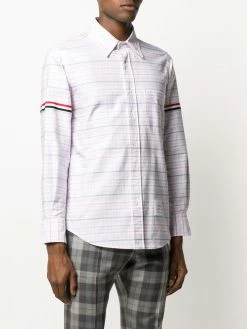 Thom Browne 4-Bar armband checkered shirt