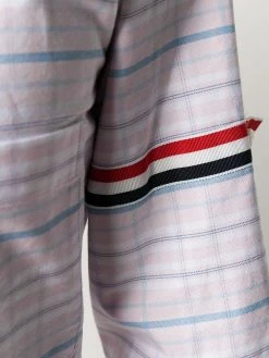 Thom Browne 4-Bar armband checkered shirt