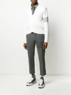 Thom Browne slim-fit tonal 4-Bar trousers