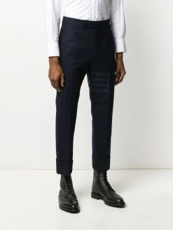 Thom Browne Tonal 4 Bar flannel trousers tailored pants of men 9 Thom Browne tonal 4-Bar flannel trousers
