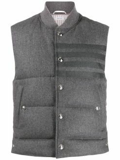 Thom Browne 4-Bar down-filled flannel gilet