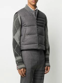 Thom Browne 4 Bar down filled flannel gilet waistcoats & gilets of men 7 Thom Browne 4-Bar down-filled flannel gilet