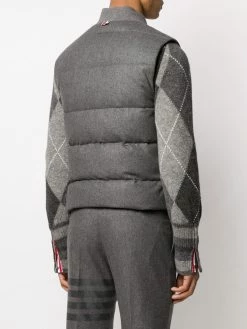 Thom Browne 4 Bar down filled flannel gilet waistcoats & gilets of men 8 Thom Browne 4-Bar down-filled flannel gilet