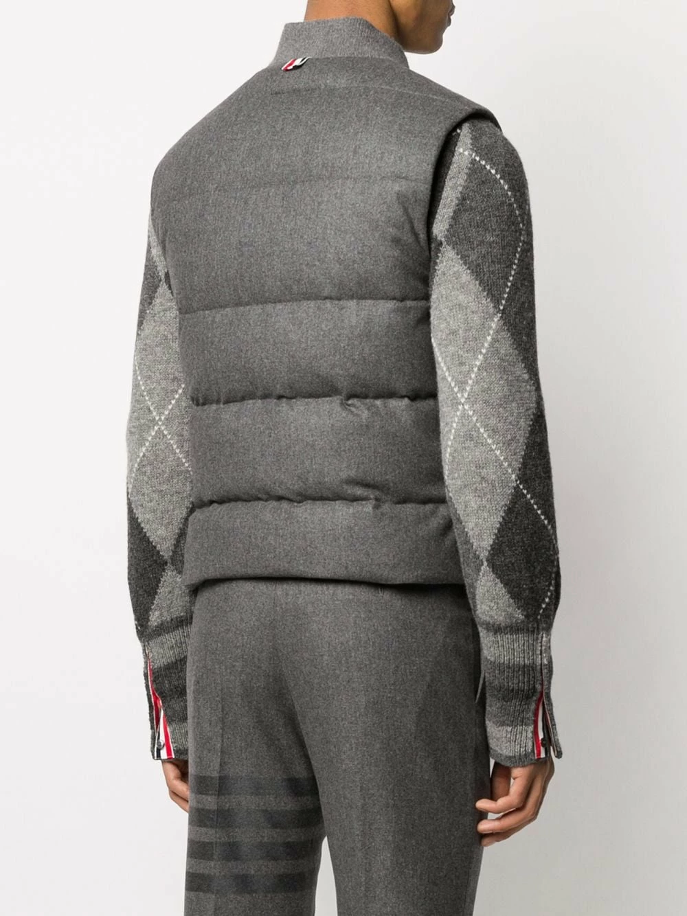 Thom Browne 4 Bar down filled flannel gilet waistcoats & gilets of men 4 Thom Browne 4-Bar down-filled flannel gilet