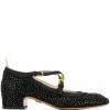 Thom Browne crisscross crystal Mary Jane pumps