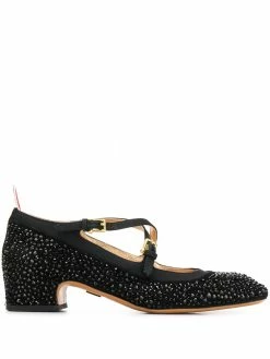 Thom Browne crisscross crystal Mary Jane pumps