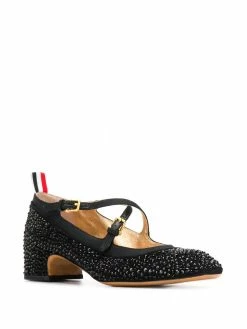 Thom Browne crisscross crystal Mary Jane pumps