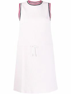 Thom Browne seersucker striped sleeveless dress
