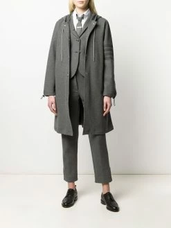 Thom Browne tonal 4-bar hooded parka