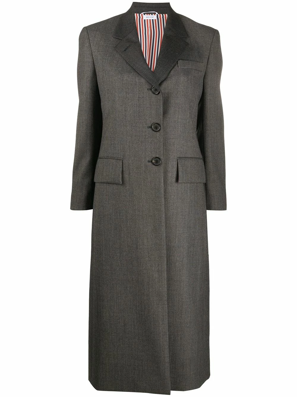 Thom Browne Wide lapel wool overcoat single breasted coats of women 1 Thom Browne wide lapel wool overcoat