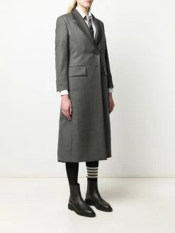 Thom Browne Wide lapel wool overcoat single breasted coats of women 9 Thom Browne wide lapel wool overcoat