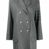 Thom Browne tonal 4-Bar double-breasted coat