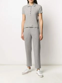 Thom Browne 4-Bar side insert ribbed polo shirt