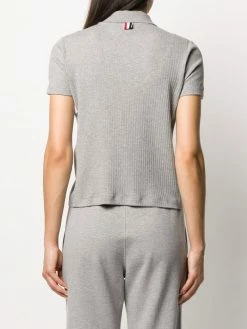 Thom Browne 4-Bar side insert ribbed polo shirt