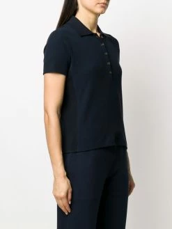 Thom Browne 4-Bar side insert ribbed polo shirt