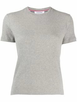 Thom Browne 4-Bar side insert ribbed T-shirt