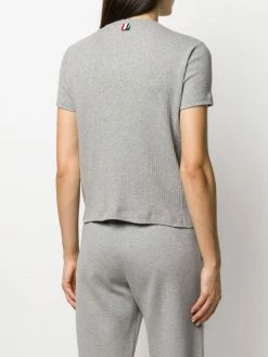 Thom Browne 4-Bar side insert ribbed T-shirt