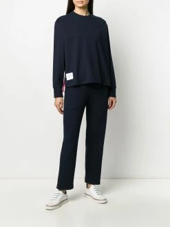 Thom Browne tonal 4-Bar long-sleeve rugby T-shirt