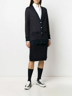 Thom Browne V-neck loopback jersey cardigan