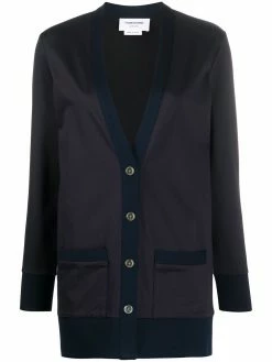 Thom Browne V-neck loopback jersey cardigan