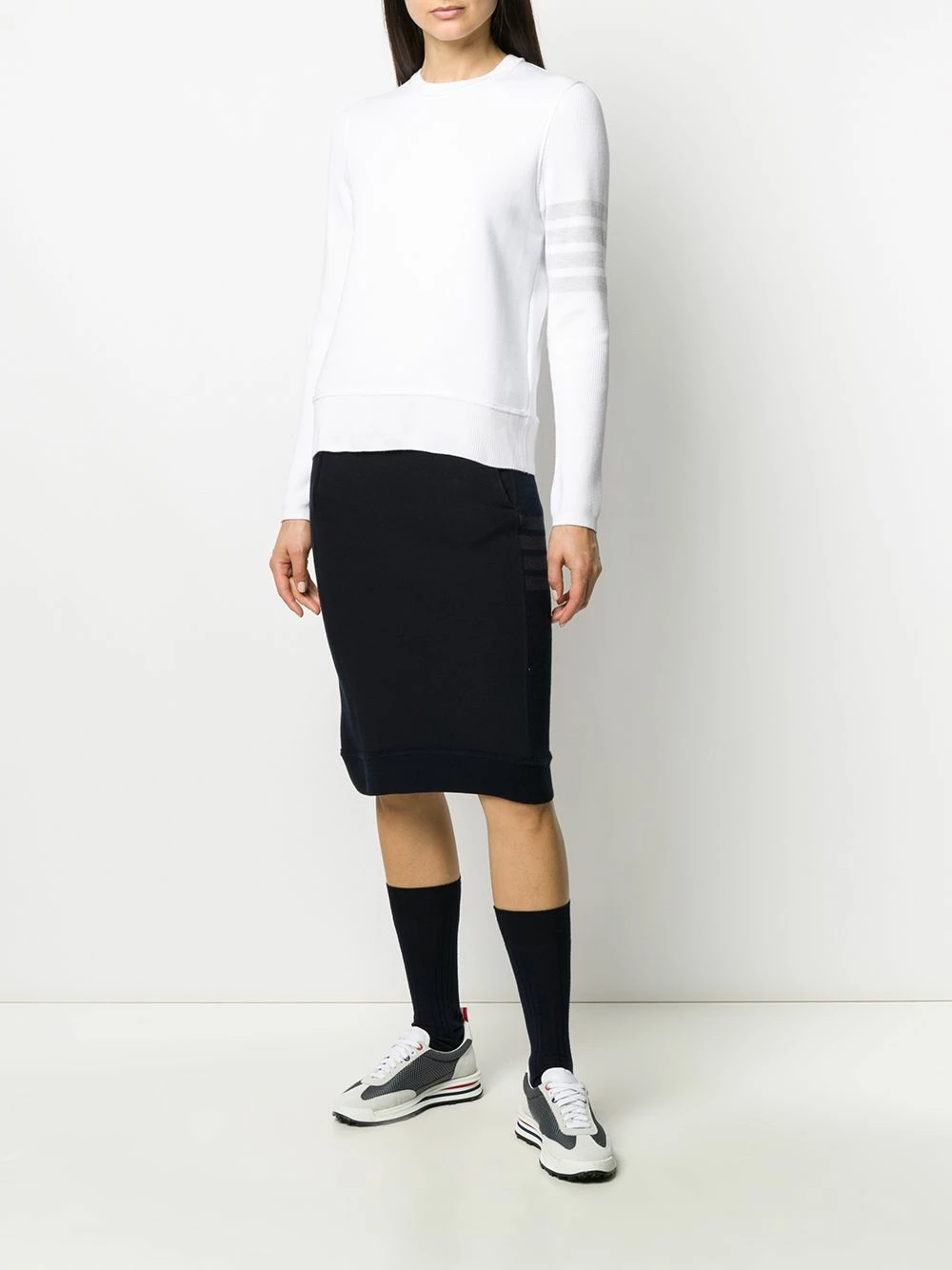 Thom Browne Tonal 4 Bar loopback sweatshirt sweaters of women 2 Thom Browne tonal 4-Bar loopback sweatshirt