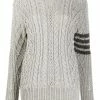 Thom Browne 4-Bar Aran cable knit jumper