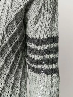 Thom Browne 4-Bar Aran cable knit jumper