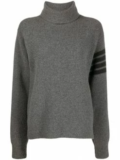 Thom Browne tonal 4-Bar roll neck jumper
