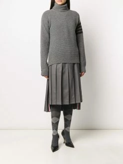 Thom Browne tonal 4-Bar roll neck jumper