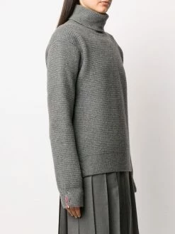 Thom Browne tonal 4-Bar roll neck jumper
