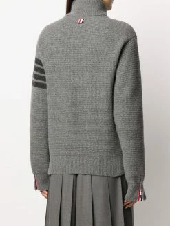 Thom Browne tonal 4-Bar roll neck jumper