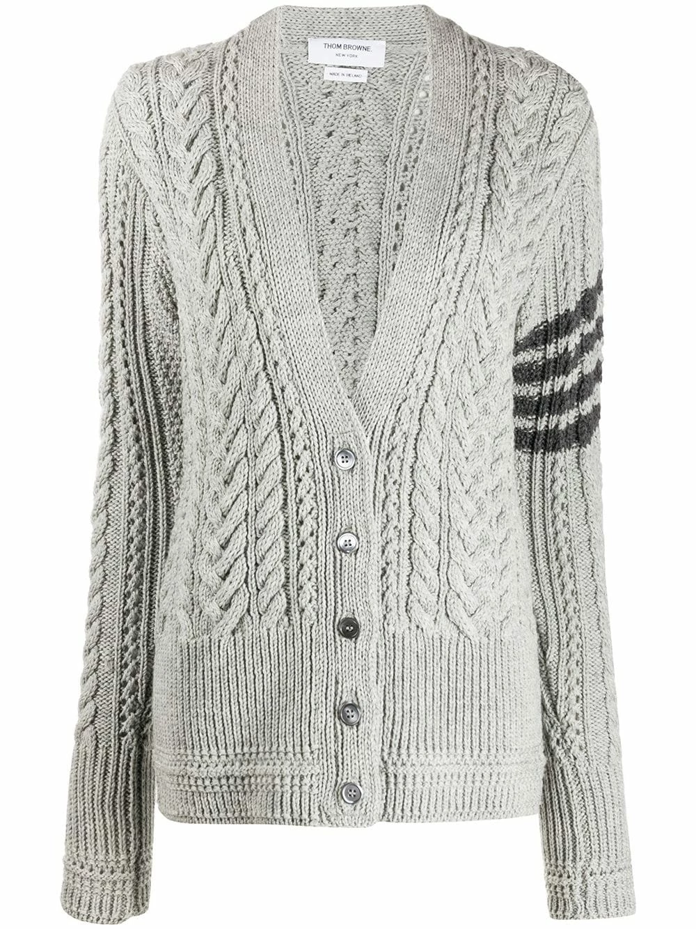 Thom Browne 4 Bar Aran cable knit cardigan cardigans of women 1 Thom Browne 4-Bar Aran cable knit cardigan