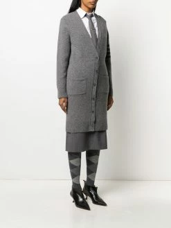 Thom Browne 4-Bar long V-neck cardigan
