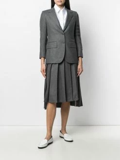 Thom Browne 4-Bar pleated flannel skirt