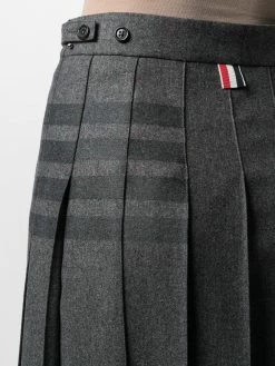 Thom Browne 4-Bar pleated flannel skirt