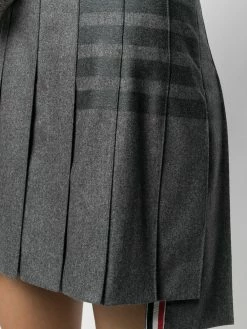 Thom Browne 4-Bar pleated flannel mini skirt