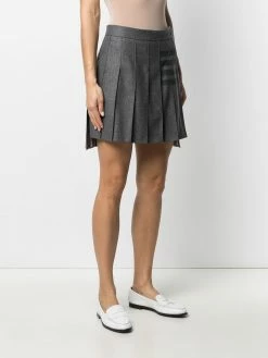 Thom Browne 4-Bar pleated flannel mini skirt