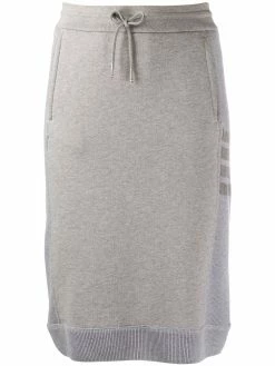 Thom Browne tonal 4-Bar loopback cotton skirt
