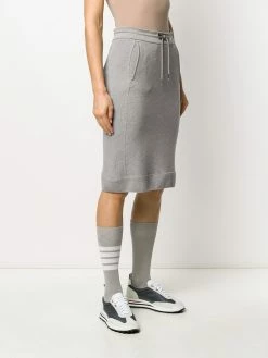Thom Browne tonal 4-Bar loopback cotton skirt