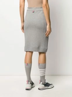 Thom Browne tonal 4-Bar loopback cotton skirt