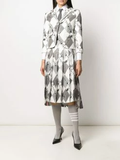 Thom Browne 4-Bar round collar Oxford shirt