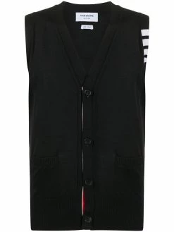 Thom Browne 4-Bar sleeveless V-neck cardigan