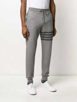 Thom Browne tonal 4-Bar loopback track pants