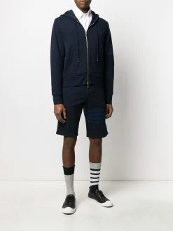 Thom Browne tonal 4-Bar loopback track shorts