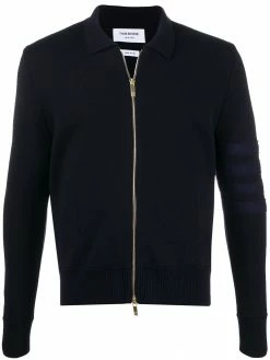Thom Browne tonal 4-Bar Shetland bomber jacket