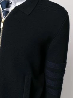 Thom Browne tonal 4-Bar Shetland bomber jacket