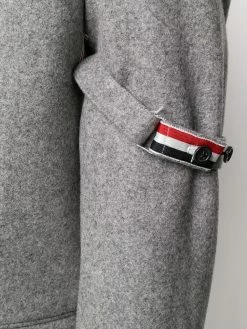 Thom Browne Removable grosgrain armband Chesterfield overcoat single breasted coats of men 9 Thom Browne removable-grosgrain armband Chesterfield overcoat